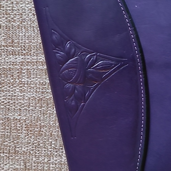 Rolfs American Classic Vintage Purple Cowhide Leather Checkbook Wallet - Picture 3 of 13